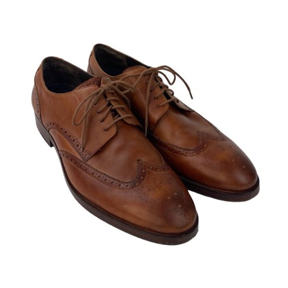 Cole Haan Grand‎ OS Mens 8.5 M Brown Leather Wingtip Derby Shoes C24168 Cole Haan C24168 Harrison British Tan Leather Grand OS  main image 3